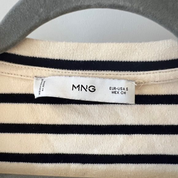 Mango striped nautical v neck cardigan in black and off-white, sz SMALL - Picture 6 of 8